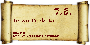 Tolvaj Benáta névjegykártya